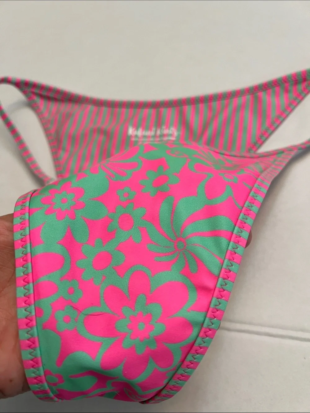 KULANI KINIS BIKINI SWIM BOTTOMS SIZE XL PINK & GREEN NEW WITH TAGS